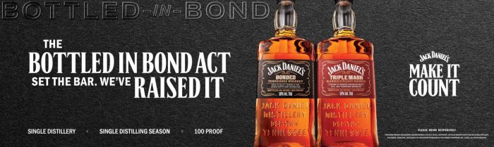 jack daniel's bonded whiskey bottled in bond 1